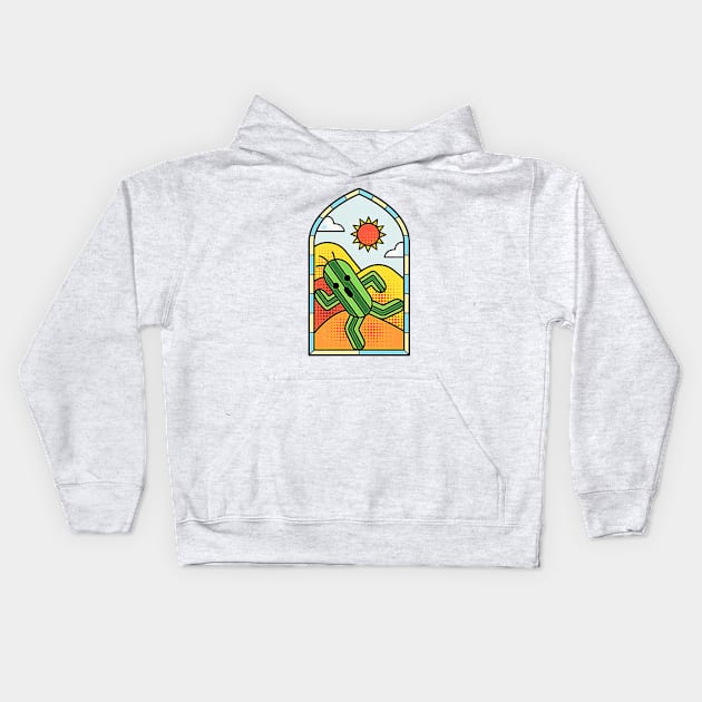 Stained Glass Cactuar Kids Hoodie by logozaste